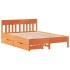 Cama sin colchón madera maciza de pino marrón cera 160x200