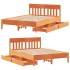 Cama sin colchón madera maciza de pino marrón cera 160x200