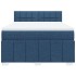 Cama box spring con colchón tela azul 140x200