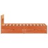 Cama sin colchón madera maciza de pino marrón cera 100x200