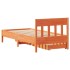Cama sin colchón madera maciza de pino marrón cera 100x200