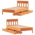 Cama sin colchón madera maciza de pino marrón cera 100x200