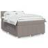 Cama box spring con colchón tela gris taupe 140x200