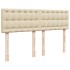 Cama box spring con colchón tela color crema 140x200