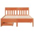 Estructura de cama sin colchón madera maciza marrón 135x190