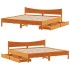 Estructura cama con cajones madera pino marrón cera 200x200