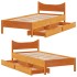 Estructura de cama con cajones madera de pino marrón 75x190