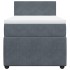 Cama box spring con colchón terciopelo gris oscuro 90x190