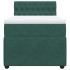 Cama box spring con colchón terciopelo verde oscuro 90x190