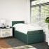 Cama box spring con colchón terciopelo verde oscuro 90x200