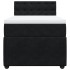 Cama box spring con colchón terciopelo negro 90x200