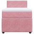 Cama box spring con colchón terciopelo rosa 90x200
