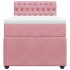 Cama box spring con colchón terciopelo rosa 90x200