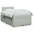 Cama box spring con colchón terciopelo gris claro 120x190