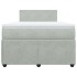 Cama box spring con colchón terciopelo gris claro 120x190