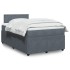 Cama box spring con colchón terciopelo gris oscuro 120x200