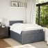 Cama box spring con colchón terciopelo gris oscuro 120x200