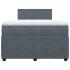 Cama box spring con colchón terciopelo gris oscuro 120x200