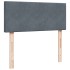 Cama box spring con colchón terciopelo gris oscuro 120x200