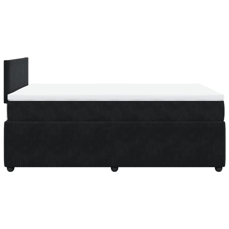 Cama box spring con colchón terciopelo negro 120x190