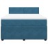 Cama box spring con colchón terciopelo azul 140x190