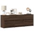 Mueble de TV LED madera ingeniería marrón roble 140x34x50