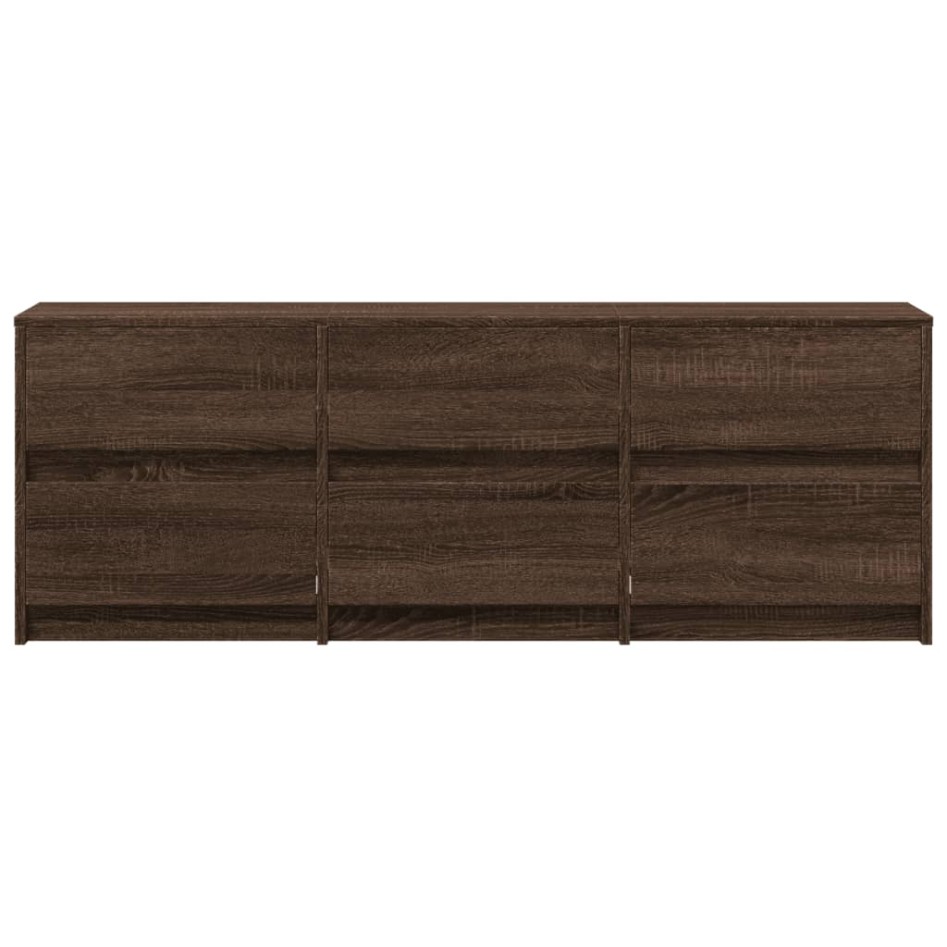 Mueble de TV LED madera ingeniería marrón roble 140x34x50