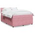 Cama box spring con colchón terciopelo rosa 140x190