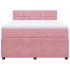 Cama box spring con colchón terciopelo rosa 140x190