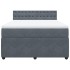 Cama box spring con colchón terciopelo gris oscuro 140x190