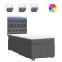 Cama box spring con colchón tela gris oscuro 90x190
