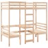 Cama alta con escritorio y asientos madera maciza 90x200