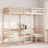 Cama alta con escritorio y asientos madera maciza 90x200