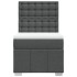Cama box spring con colchón tela gris oscuro 90x190