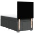 Cama box spring con colchón tela gris oscuro 90x190
