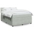 Cama box spring con colchón terciopelo gris claro 140x200