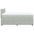 Cama box spring con colchón terciopelo gris claro 140x200