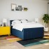 Cama box spring con colchón tela azul 140x200