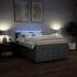 Cama box spring con colchón tela gris oscuro 140x200