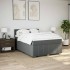 Cama box spring con colchón tela gris oscuro 140x200