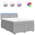 Cama box spring con colchón tela gris claro 160x200