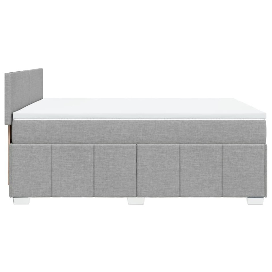 Cama box spring con colchón tela gris claro 160x200