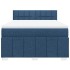 Cama box spring con colchón tela azul 160x200