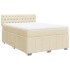 Cama box spring con colchón tela color crema 160x200