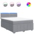Cama box spring con colchón tela gris claro 160x200