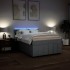 Cama box spring con colchón tela gris claro 160x200