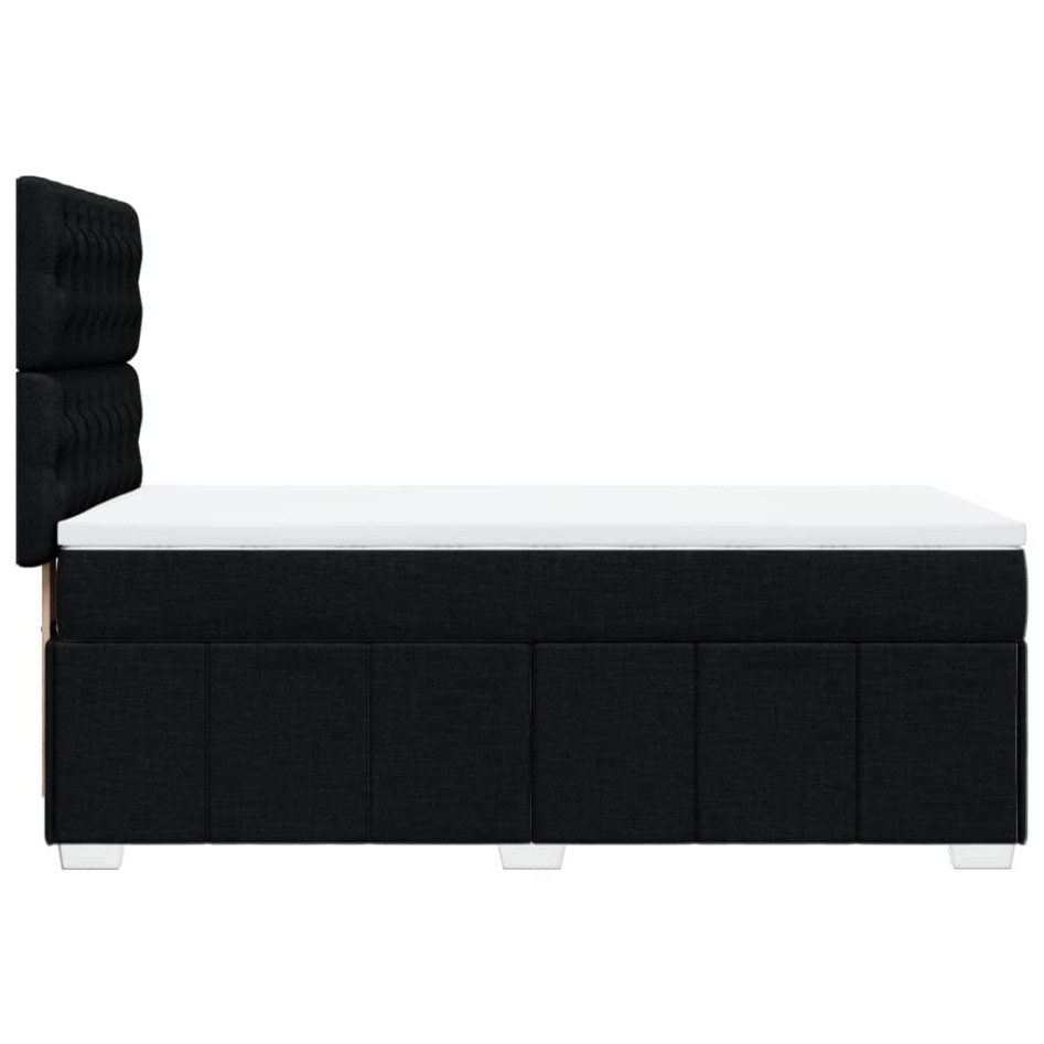 Cama box spring con colchón tela negro 80x200