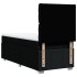 Cama box spring con colchón tela negro 80x200