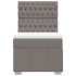 Cama box spring con colchón tela gris taupe 80x200