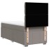 Cama box spring con colchón tela gris taupe 80x200
